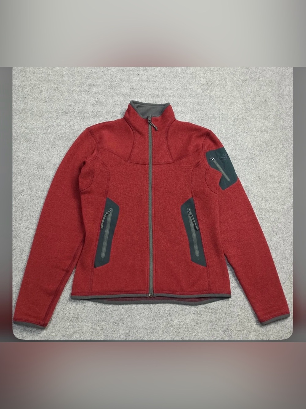 Arc'teryx women’s Red Full-Zip Lightweight Jacket with Gray Accents size S